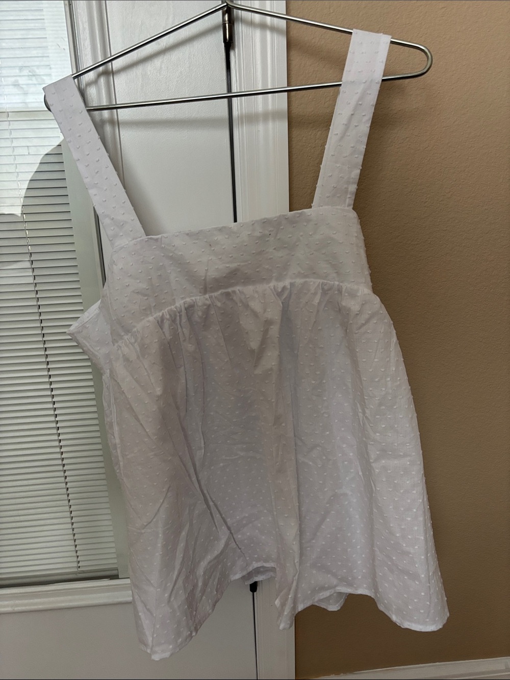 White Swiss Dot Sleeveless Babydoll pajama set - Picture 2 of 10
